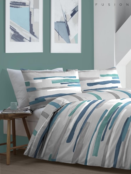 Fusion Green Clifton Duvet Cover and Pillowcase Set (C24893) | £18 - £30