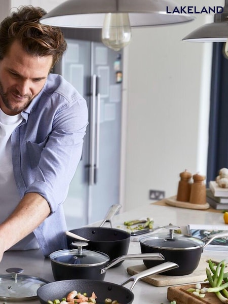 Lakeland 4 Piece Pewter Grey Pan Set (C25320) | £170