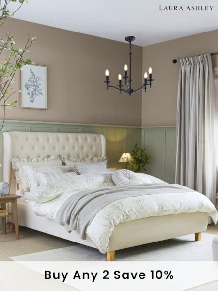 Laura Ashley Annaly Velvet Oyster Chatsworth Bed Upholstered (C25331) | £650 - £850