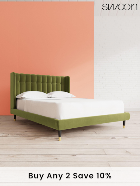 Swoon Easy Velvet Fern Green Kipling Bed (C25763) | £989 - £1,099