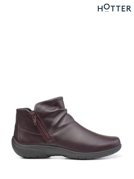 Hotter Red Regular Fit Murmur Zip-Fastening Boots (C26259) | £99