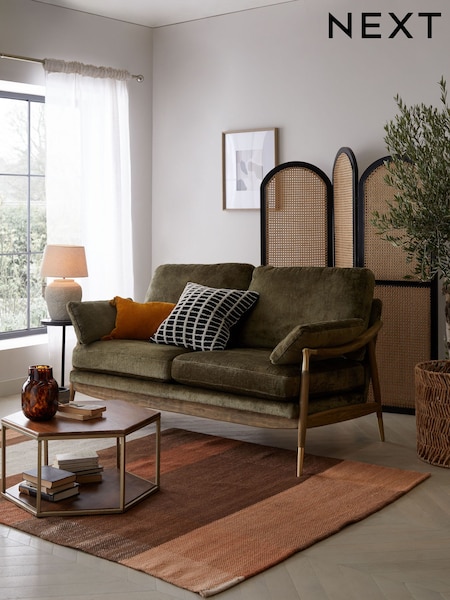 Plush Chenille Moss Green Flinton Sofa (C26763) | £850
