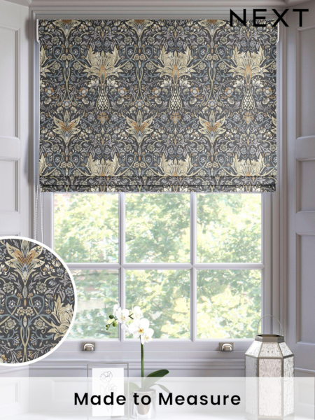 Indigo Blue Langley Made To Measure Roman 100% Cotton Blind (C27030) | £75