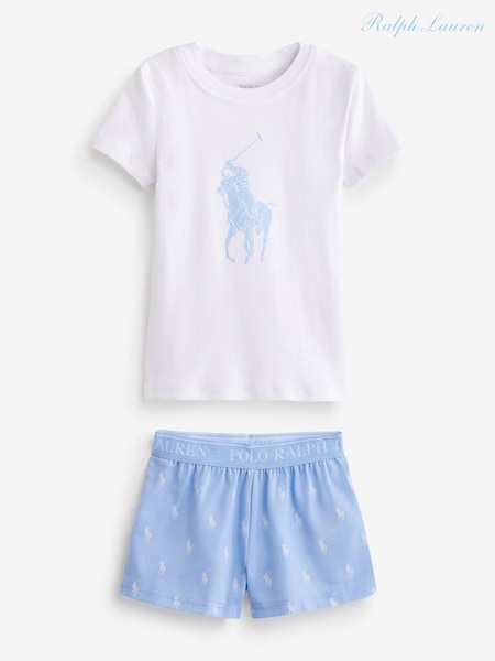 Polo Ralph Lauren Blue 100% Cotton Pony Player Pyjamas Set (C27380) | £35