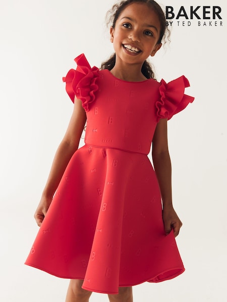 Baker by Ted Baker Frilled Embossed Scuba Dress (C27588) | £38 - £44