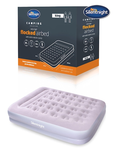 Silentnight Grey Camping Collection Flock Electric Pump Airbed (C27861) | £75