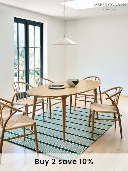 Jasper Conran London Brown Oval 4 to 6 Seater Bray Oak Dining Table (C27920) | £799