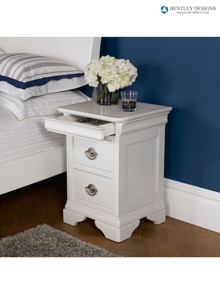 Bentley Designs White Chantilly 2 Drawer Bedside Table (C28499) | £340