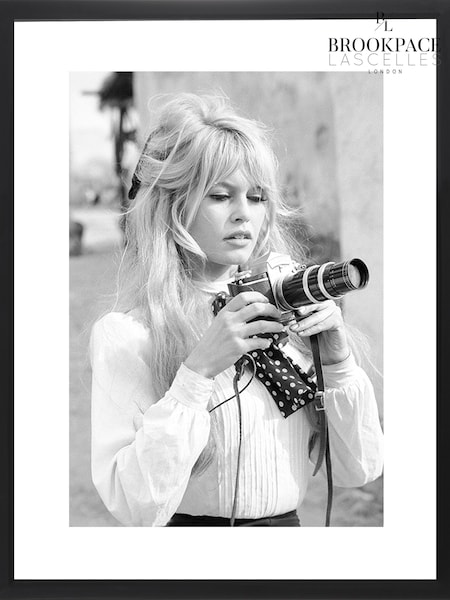 Brookpace Lascelles Black Black And White 'Brigitte Bardot Camera' Photographic Print In Glass Black Frame (C28533) | £160