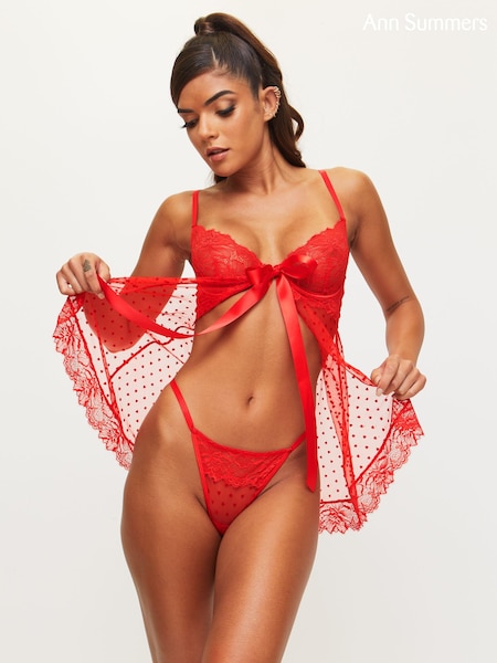 Ann Summers Red Bon Babydoll And Thong Mesh Set (C28587) | £30