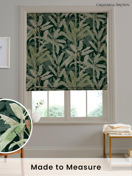 Graham & Brown Emerald Green Borneo Made to Measure Roman 100% Cotton Blind (C28627) | £99