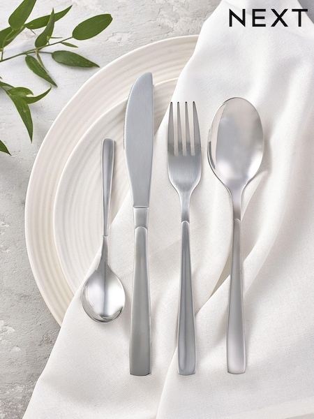 Silver 24pc Moderna Stainless Steel Cutlery Set (C28636) | £26