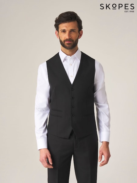 Skopes Black Madrid Regular Fit Suit Waistcoat (C28890) | £45