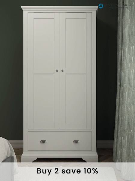 Bentley Designs White Hampstead Double, 1 Drawer Wardrobe (C29207) | £900