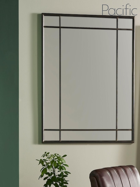 Pacific Antique Bronze Metal Rectangular Wall Mirror (C29672) | £150