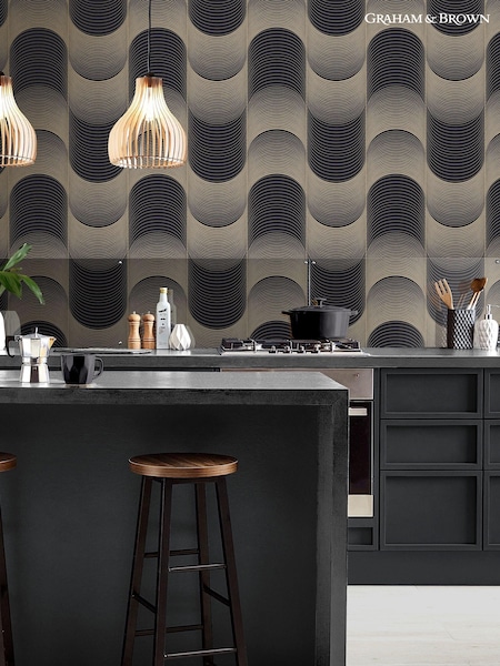 Graham & Brown Black & Gold Eclipse 10M Wallpaper (C29737) | £80