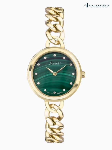 Accurist Jewellery Womens Gold Plated Stainless Steel Chain Analogue Watch (C30136) | £189