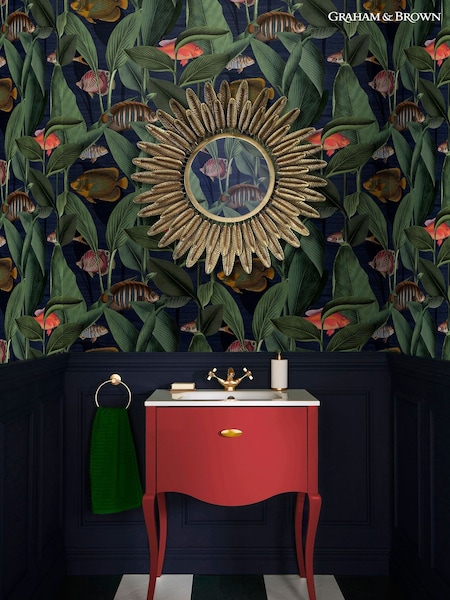 Graham & Brown Green Aquarium Deep Sea 10M Wallpaper (C30324) | £85