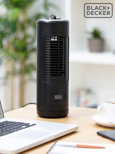 Black & Decker Black Low Noise Mini Tower Fan (C30334) | £25