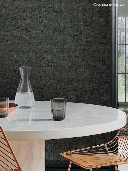 Graham & Brown Grey Twill Deep 10M Wallpaper (C30438) | £75