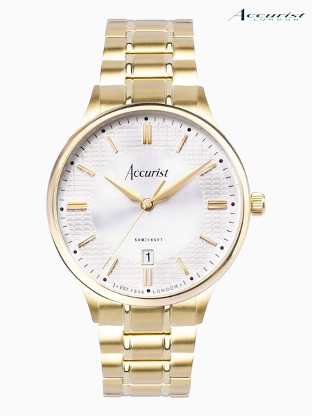 Accurist Classic Mens Gold Plated Stainless Steel Bracelet Analogue Watch (C30884) | £109