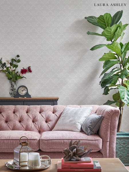 Laura Ashley Sugared Grey Coralie A4 Wallpaper Sample (C31132) | £1