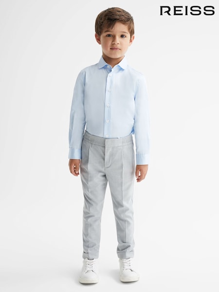 Reiss Soft Blue Remote Slim Fit Cotton Shirt (C31677) | £32