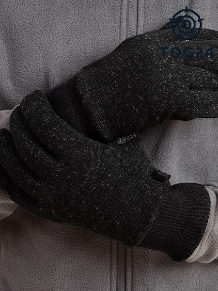 Tog 24 Grey Storm Winter Knitlook Powerstretch Gloves (C32276) | £24