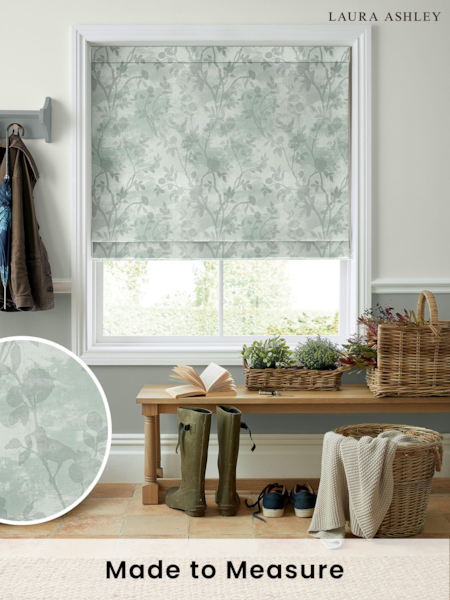 Laura Ashley Green Eglantine Made To Measure Roman Blinds (C34569) | £84