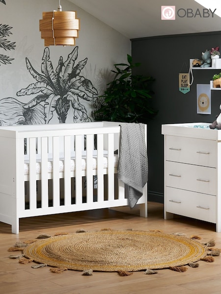 Obaby White Nika Nursery Furniture Set 2 Piece (C34902) | £455