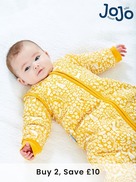 JoJo Maman Bébé Mustard Woodland 3.5 Tog Baby Sleeping Bag (C35465) | £39