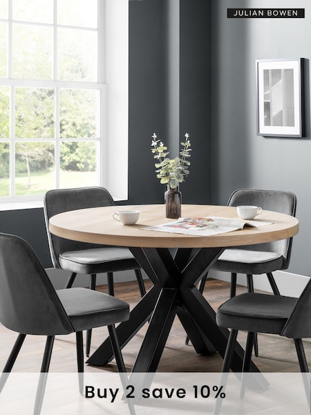 Julian Bowen Brown Berwick Round 6 Seater Dining Table (C35853) | £380