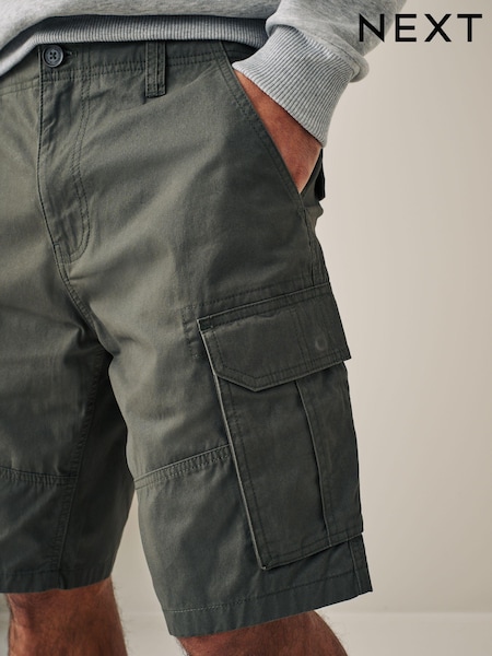 Sage Green 100% Cotton Cargo Shorts (C36195) | £26