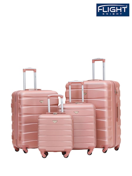 Flight Knight Hardcase Lightweight Suitcases Set of 4 With 4 Wheels (C37078) | £170