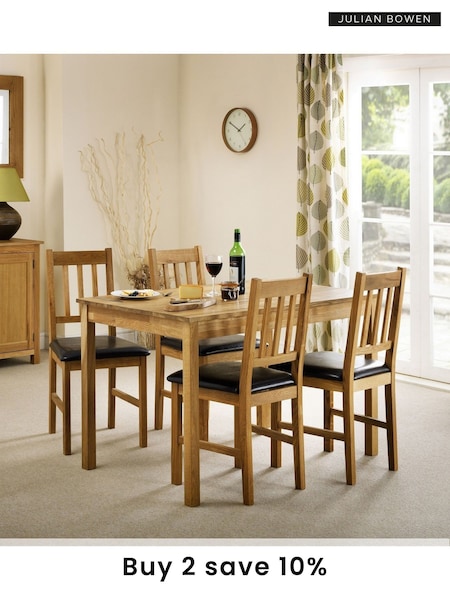 Julian Bowen Oak Coxmoor Solid Oak 4 Seater Dining Set (C37552) | £505