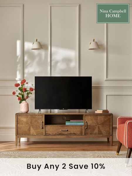 Nina Campbell Brown Wide Tedworth Up to 60 Inch TV Unit (C38200) | £699