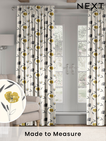 Yellow Hetty Made To Measure 100% Cotton Curtains (C38203) | £61
