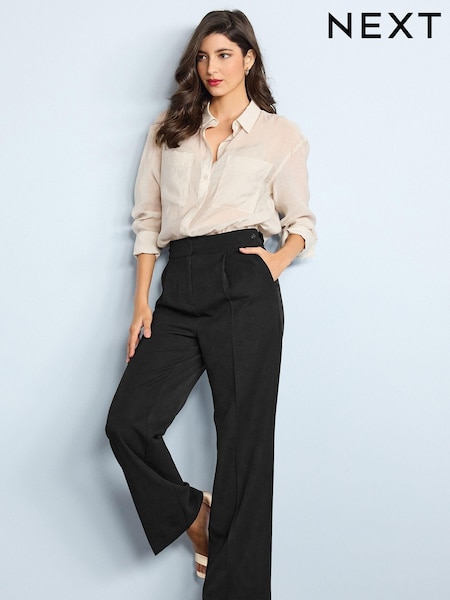 Black Tailored Hourglass Wide Leg Trousers (C38350) | £36