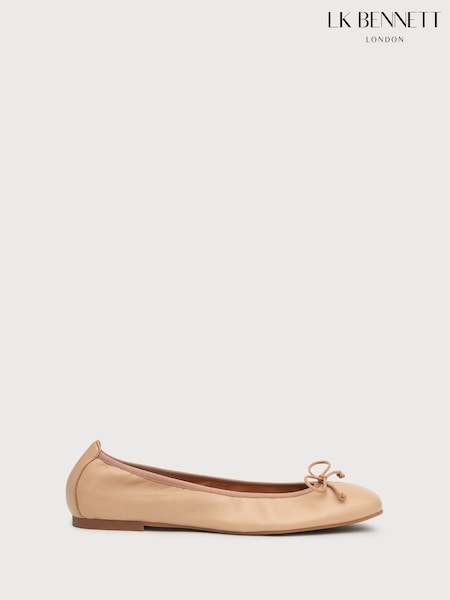 LK Bennett Natural Trilly Leather Ballerina Pumps (C38522) | £119