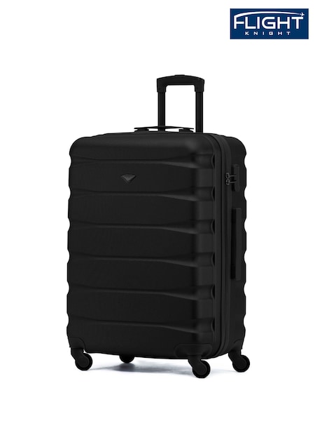 Flight Knight Black Mono Medium Hardcase Lightweight Check In Suitcase With 4 Wheels (C38746) | £60