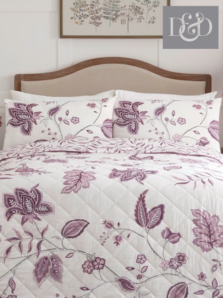Dreams & Drapes Purple Samira Quilted Bedspread (C38958) | £50