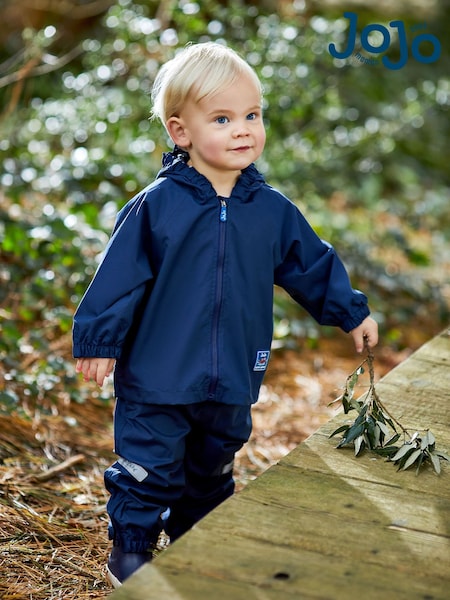 JoJo Maman Bébé Navy Blue Pack-Away Waterproof Trousers (C40479) | £22 - £23.50