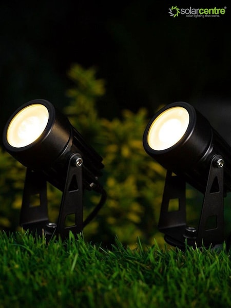 SolarCentre Black Set of 2 Atlas Solar Spotlights (C40632) | £40