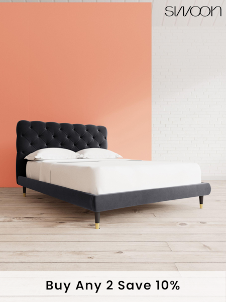 Swoon Easy Velvet Black Burbage Bed (C41005) | £959 - £1,079