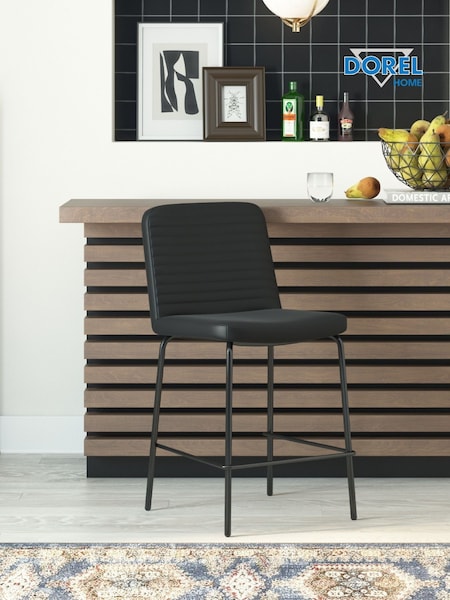 Dorel Home Black Europe Corey Faux Leather Counter Stool (C41425) | £95