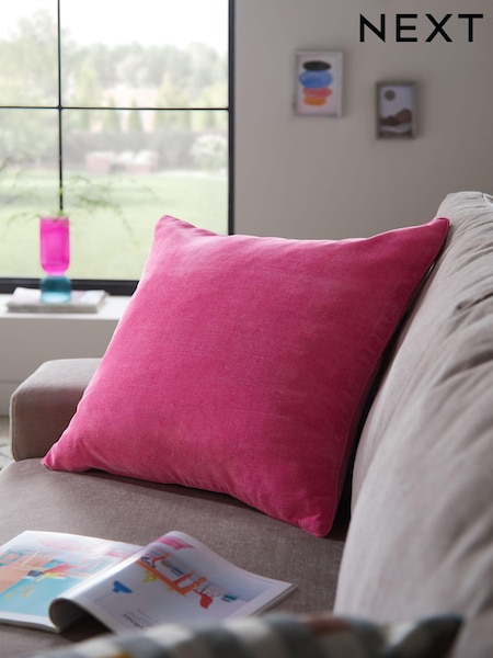 Fuchsia Pink 59 x 59cm Soft Velour Cushion (C41874) | £18