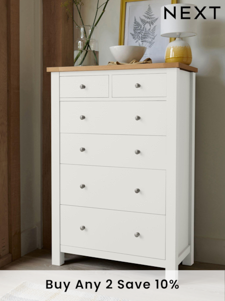 Chalk Malvern Paint Effect 6 Drawer Chest of Drawers (C42485) | £399