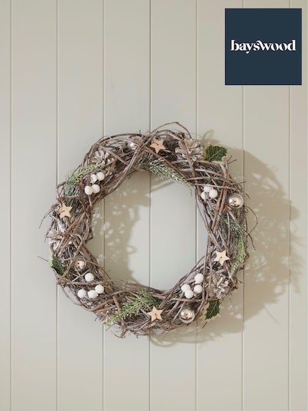 Bayswood Silver Twig Christmas Wreath (C42486) | £30
