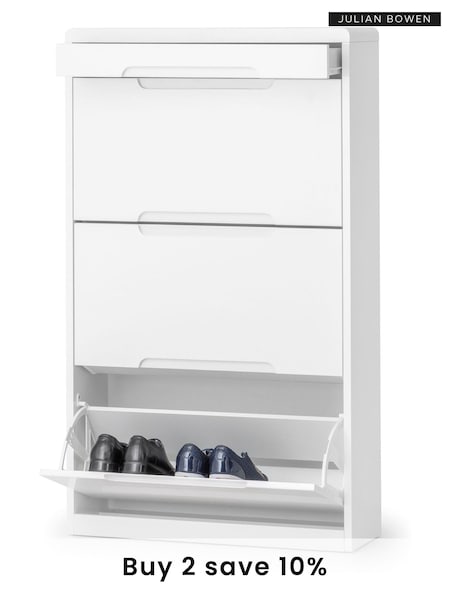 Julian Bowen White Manhattan Gloss Shoe Storage (C42725) | £235