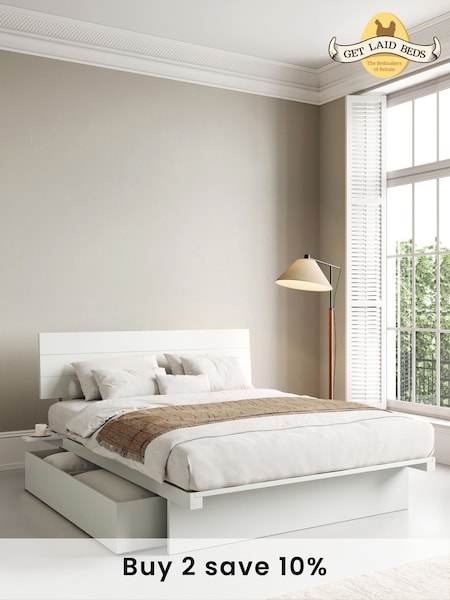 Get Laid Beds White Japanese Solid Wood Storage Bed Combo (C43644) | £1,050 - £1,200